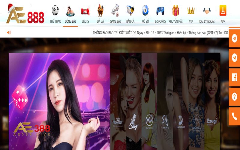 Hạng mục Casino AE388 được yêu thích nhất hiện nay
