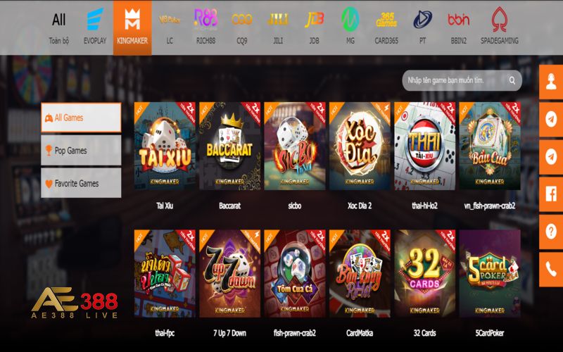 Một số dòng game hấp dẫn nhất tại Game bài AE388