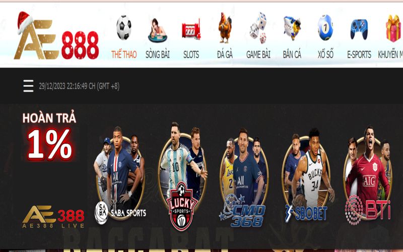 Sảnh game thể thao AE388 được yêu thích nhất